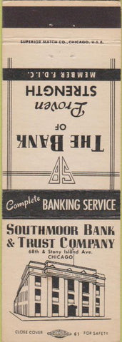 Matchbook Cover - Southmoor Bank Trust Chicago IL
