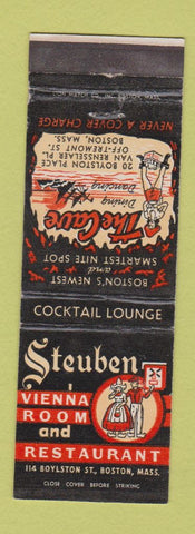 Matchbook Cover - Steuben Vienna Room Restaurant The Cave Boston MA girlie