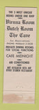 Matchbook Cover - Steuben Vienna Room Restaurant The Cave Boston MA girlie
