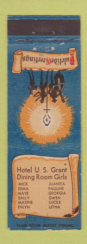 Matchbook Cover - Hotel US Grant Dining Room Girls Christmas WEAR