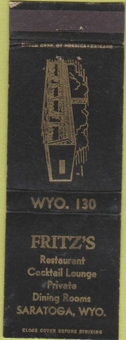 Matchbook Cover - Fritz's Restaurant Saratoga WY