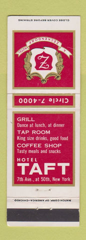 Matchbook Cover - Hotel Taft New York City