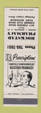 Matchbook Cover - Hockstad Drug Pharmacy Flint MI WEAR