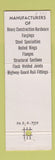 Matchbook Cover - New England Bolt Everett MA WEAR