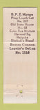 Matchbook Cover - David Ehrlich Tobacco Cake Cambridge MA Boston