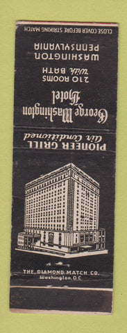 Matchbook Cover - George Washington Hotel Washington PA