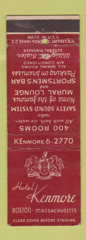 Matchbook Cover - Hotel Kenmore Boston MA WEAR