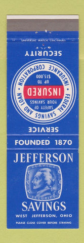 Matchbook Cover - Jefferson Savings West Jefferson OH Thomas