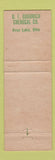 Matchbook Cover - BF Goodrich Chemical Avon Lake OH Safety Report Injuries