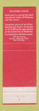 Matchbook Cover - University of Oklahoma Norman OK Continuing Education Sooners