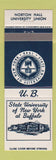 Matchbook Cover - State University of New York At Buffalo NY Norton Hall