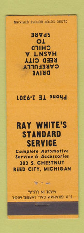 Matchbook Cover - Ray White's Standard oil gas Reed City MI WEAR