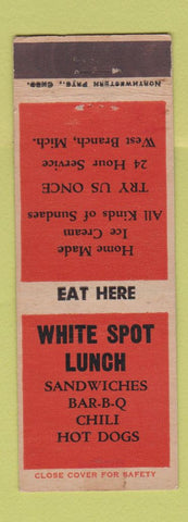 Matchbook Cover - White Spot Lunch BBQ West Brand MI