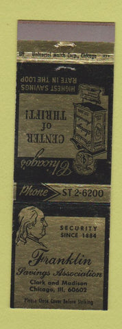 Matchbook Cover - Franklin Savings Bank Chicago IL Benjamin
