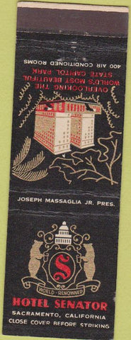 Matchbook Cover - Hotel Senator Sacramento CA