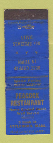 Matchbook Cover - Peacock Restaurant Attleboro MA WORN
