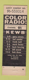 Matchbook Cover - KEWB Radio 91 Los Angeles?
