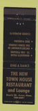 Matchbook Cover - New Town House Restaurant Avon MA