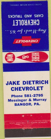 Matchbook Cover - Dietrich Chevrolet Bangor PA