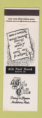 Matchbook Cover - White Cliffs Restaurant Northboro MA