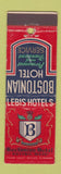 Matchbook Cover - Bostonian Hotel Boston MA