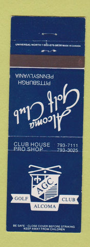 Matchbook Cover - Alcoma Golf Club Pittsburgh PA