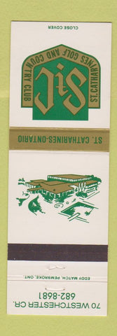 Matchbook Cover - St Catharines Golf and Country Club ON