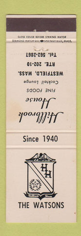 Matchbook Cover - The Watsons Hillbrook House Westfield MA WEAR