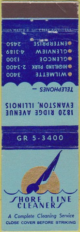Matchbook Cover - Shore Line Cleaners Evanston IL