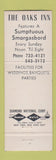 Matchbook Cover - Oaks Inn Springfield MA WEAR