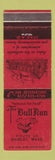 Matchbook Cover - The Bull Run Shirley MA