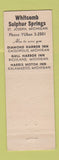Matchbook Cover - Whitcomb Sulphur Springs St Joseph MI