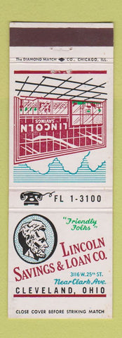 Matchbook Cover - Abraham Lincoln Savings Cleveland OH