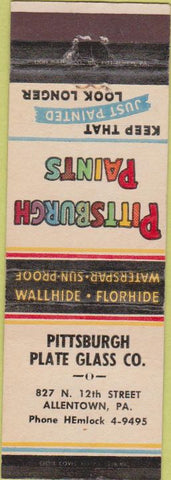Matchbook Cover - Pittsburgh Paints Allentown PA