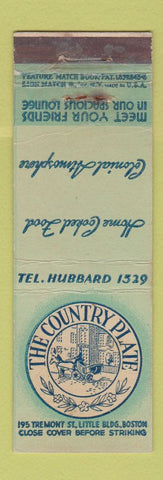 Matchbook Cover - Country Plate Restaurant Boston MA feature WEAR