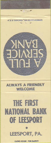 Matchbook Cover - First National Bank Leesport PA