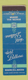 Matchbook Cover - Hotel Bellevue Boston MA CREASE