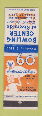 Matchbook Cover - Bowling Center AMF Riverside CA robot WEAR