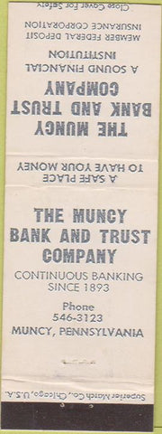 Matchbook Cover - Muncy Bank Trust Muncy PA