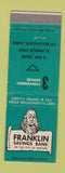 Matchbook Cover - Franklin Savings Bank Boston MA Benjamin