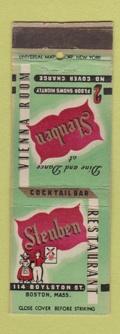 Matchbook Cover - Steuben Restaurant Boston MA WORN POOR STRIKER
