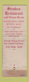 Matchbook Cover - Steuben Restaurant Boston MA WORN POOR STRIKER
