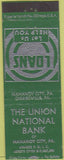 Matchbook Cover - Union National Bank Mahonoy City PA