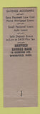 Matchbook Cover - Hampden Savings Bank Springfield MA