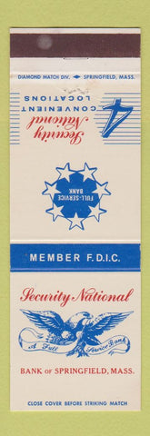 Matchbook Cover - Security National Bank Springfield MA