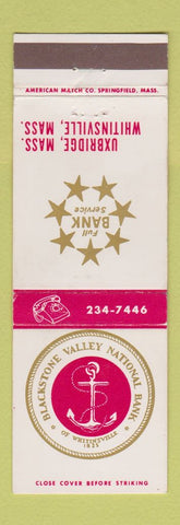 Matchbook Cover - Blackstone Valley National Bank Uxbridge Whitinsville MA