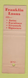 Matchbook Cover - Benjamin Franklin Finance Alma MI