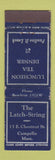 Matchbook Cover - The Latch String Campello MA WORN