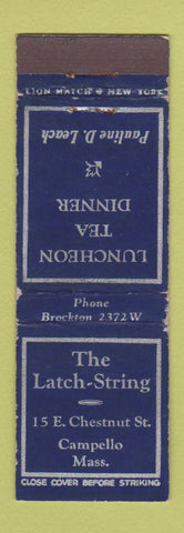 Matchbook Cover - The Latch String Campello MA WORN