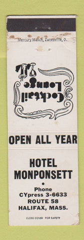 Matchbook Cover - Hotel Monponsett Halifax MA WEAR